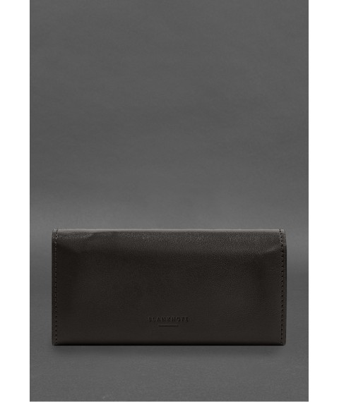 Leather clutch (purse) with button 5.0 Dark brown crust