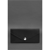 Leather clutch (purse) with button 5.0 Black crust