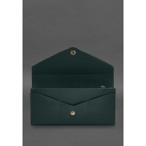 Кожаный  клатч (портмоне) на кнопке 5.0 Зеленый краст