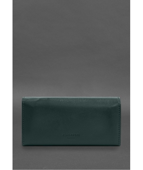 Leather clutch (purse) with button 5.0 Green crust