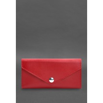 Leather clutch (purse) with button 5.0 red crust