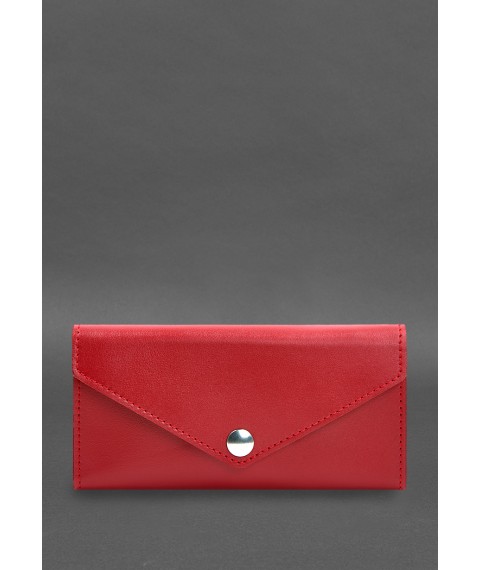 Leather clutch (purse) with button 5.0 red crust