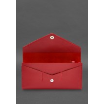 Leather clutch (purse) with button 5.0 red crust