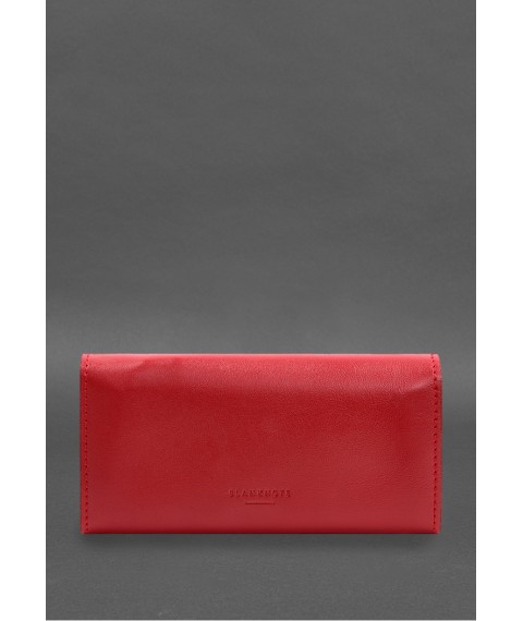 Leather clutch (purse) with button 5.0 red crust