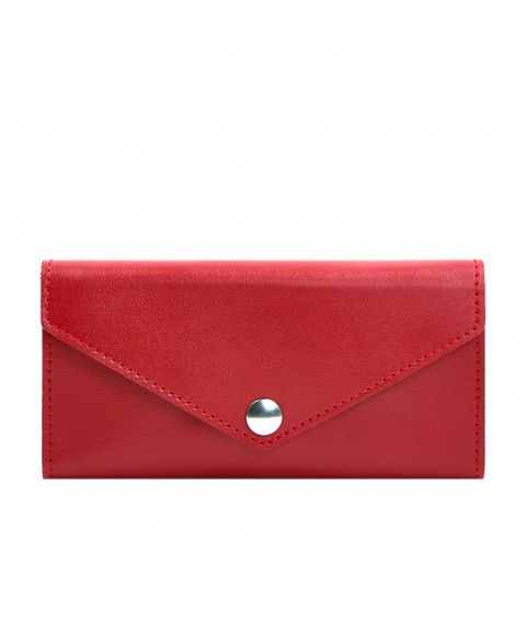 Leather clutch (purse) with button 5.0 red crust
