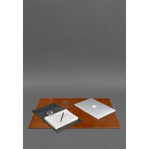 Executive desk pad - Leather blotter 1.0 Light brown Crazy Horse