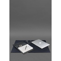 Overlay for the executive desk - Leather pad 1.0 Dark blue