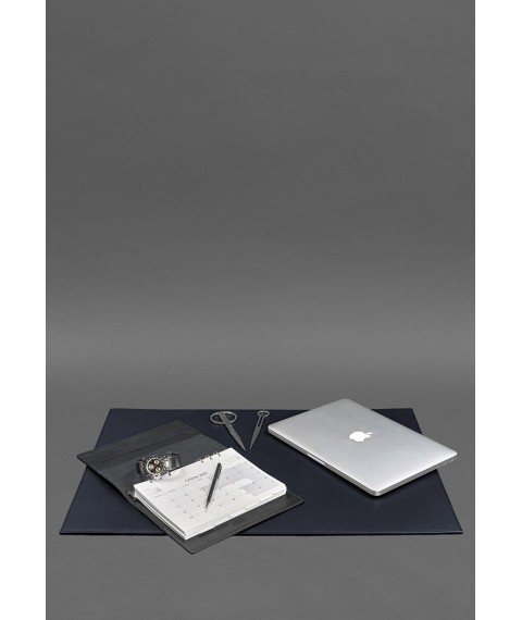 Overlay for the executive desk - Leather pad 1.0 Dark blue