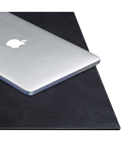 Executive desk overlay - Leather blotter 1.0 Dark blue Crazy Horse