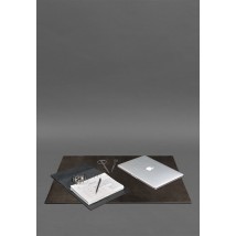 Executive desk overlay - Leather blotter 1.0 Dark brown Crazy Horse