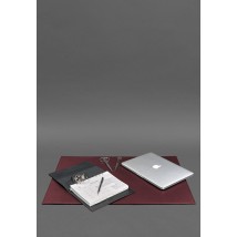 Overlay for the executive desk - Leather blotter 1.0 Burgundy