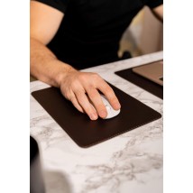 Mouse pad made of genuine leather 1.0 dark brown crust