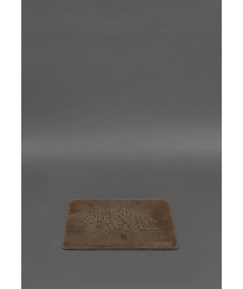 Mouse pad made of genuine leather 1.0 dark brown Crazy Horse