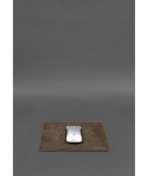 Mouse pad made of genuine leather 1.0 dark brown Crazy Horse