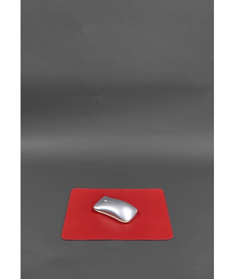 Mouse pad made of genuine leather 1.0 red crust
