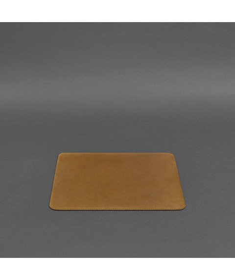 Mouse pad made of genuine leather 1.0 yellow Crazy Horse