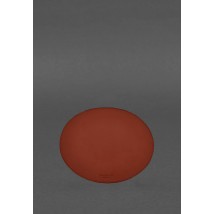 Round mouse pad made of genuine leather light brown crust
