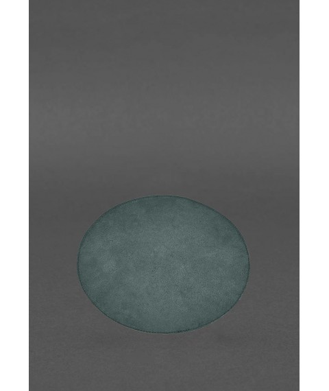 Round mouse pad made of genuine leather, green crust