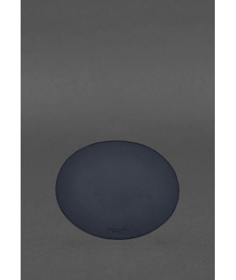 Round mouse pad made of genuine leather, blue crust