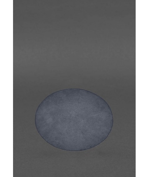 Round mouse pad made of genuine leather, blue crust