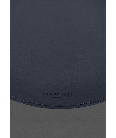 Round mouse pad made of genuine leather, blue crust