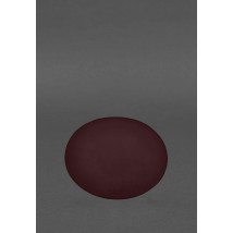 Round mouse pad made of genuine leather, burgundy crust