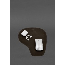 Mouse pad "Grushka" made of genuine leather dark brown Crazy Horse