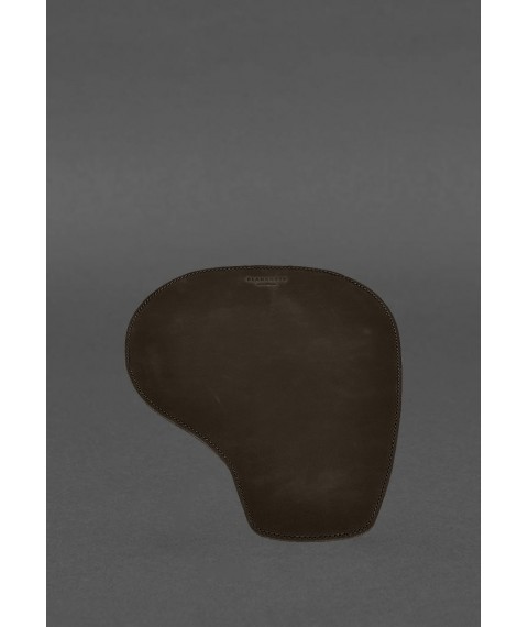Mouse pad "Grushka" made of genuine leather dark brown Crazy Horse