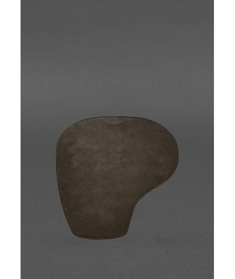 Mouse pad "Grushka" made of genuine leather dark brown Crazy Horse