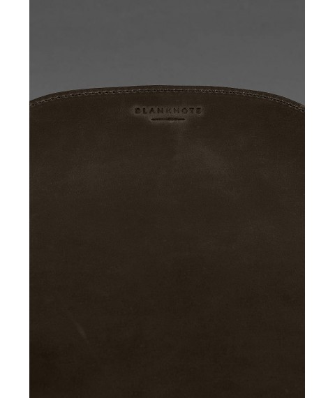 Mouse pad "Grushka" made of genuine leather dark brown Crazy Horse