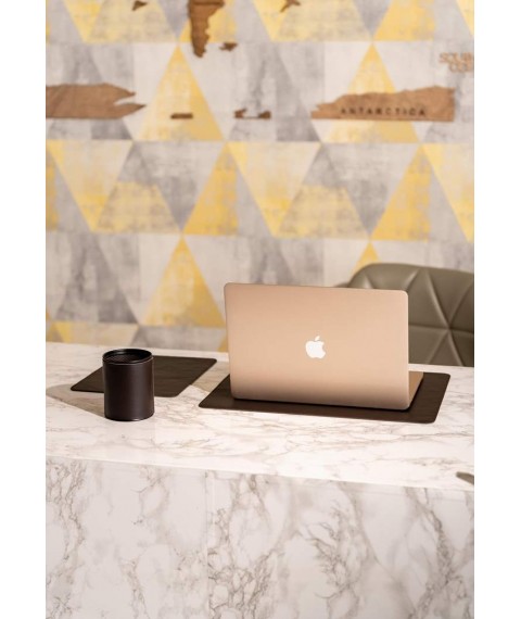 Desk set made of genuine leather 1.0 dark brown crust