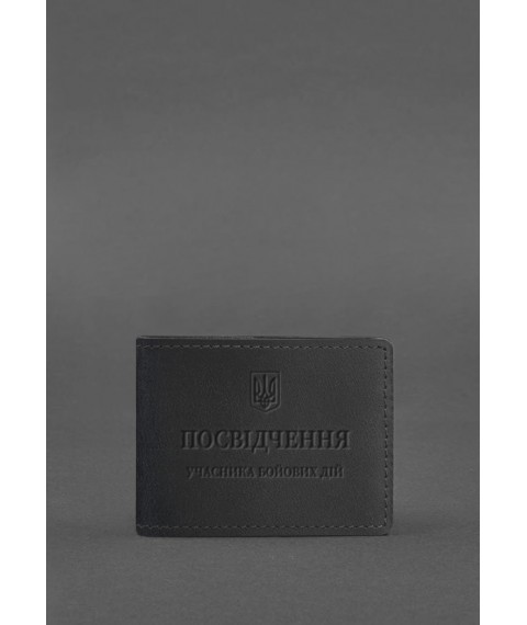 Leather cover for combat identification card (UCD) black Crazy Horse