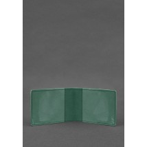 Leather cover for combat identification card (UCD) green Crazy Horse