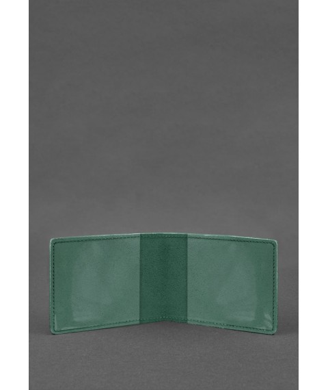 Leather cover for combat identification card (UCD) green Crazy Horse
