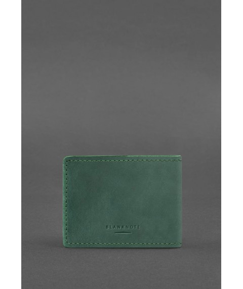Leather cover for combat identification card (UCD) green Crazy Horse