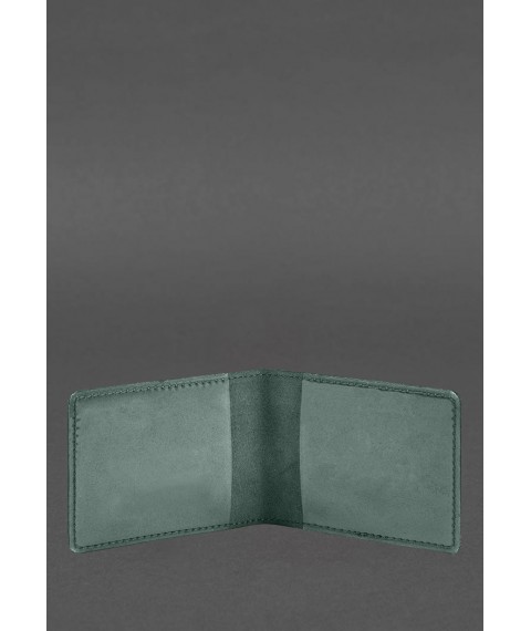 Leather cover for combat participant ID (UCD) 2.2 green Crazy Horse