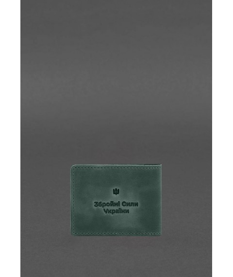 Leather cover for combat participant ID (UCD) 2.2 green Crazy Horse