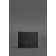 Leather ID cover with coat of arms, black Crazy Horse