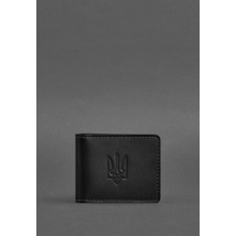 Leather cover for ID with coat of arms, black