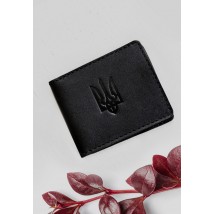 Leather cover for ID with coat of arms, black