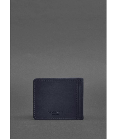 Leather ID cover with coat of arms, blue Crazy Horse