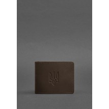 Leather ID cover with coat of arms, dark brown Crazy Horse