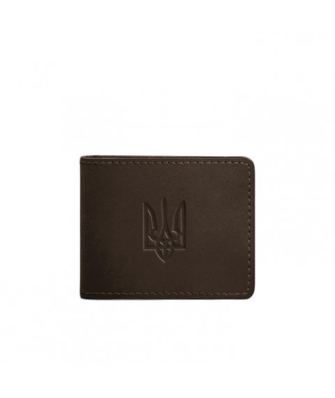 Leather ID cover with coat of arms, dark brown Crazy Horse