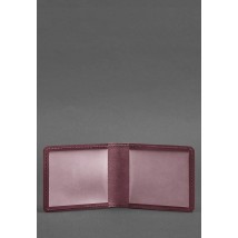 Leather ID cover with coat of arms, burgundy Crazy Horse