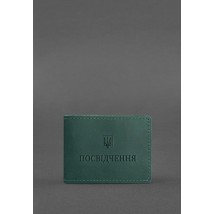Universal leather ID cover, green Crazy Horse