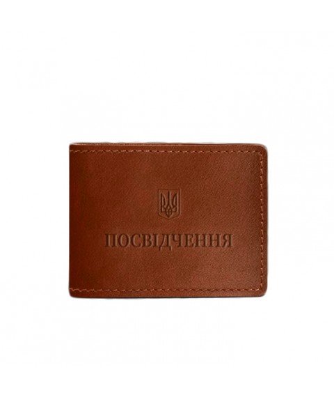 Universal leather ID cover, light brown