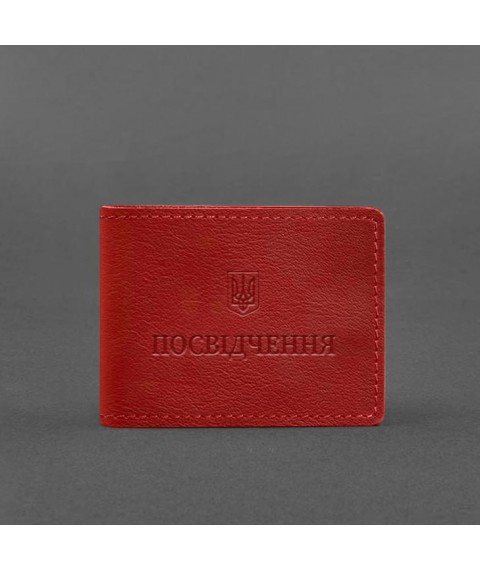Universal leather ID cover red