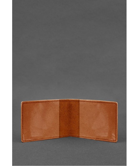 Universal leather ID cover, light brown