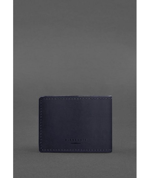 Universal leather ID cover dark blue Crazy Horse