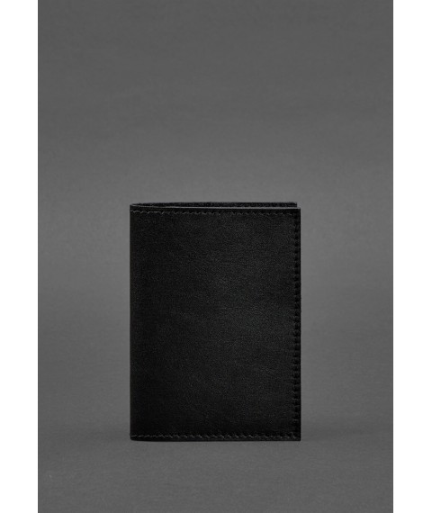 Leather cover for passport and military ID 1.2 black Crust